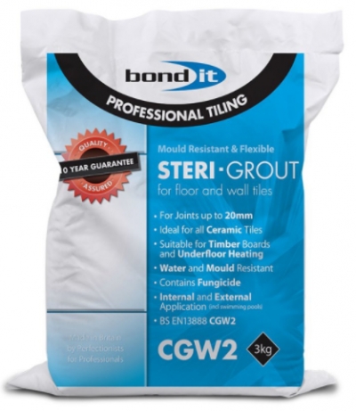 bond it steri-grout 3kg box of 5