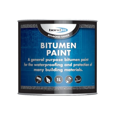 bond it black bitumen paint 1l (box of 6)